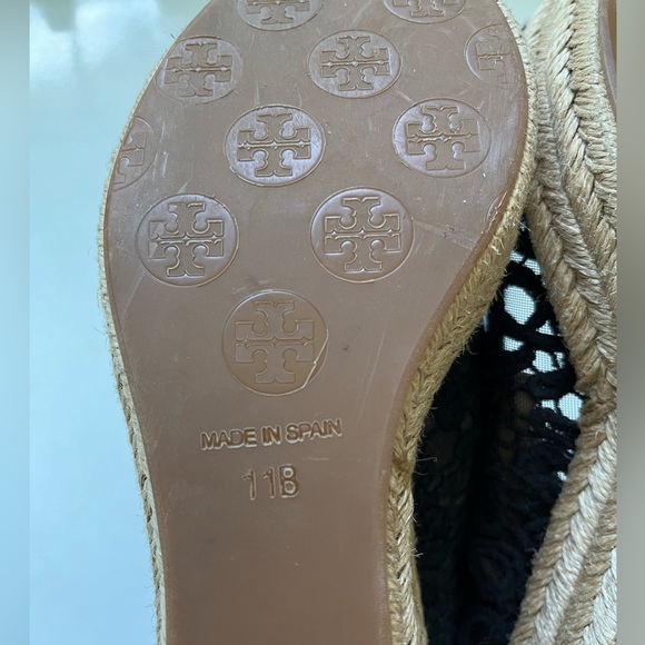 Tory Burch Black Crochet Espadrilles Wedges - Picture 6 of 7